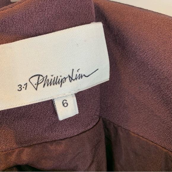 3.1 Phillip Lim sz 6 High Waist Wide Leg Aubergine Pleated Palazzo Pants - Picture 5 of 9